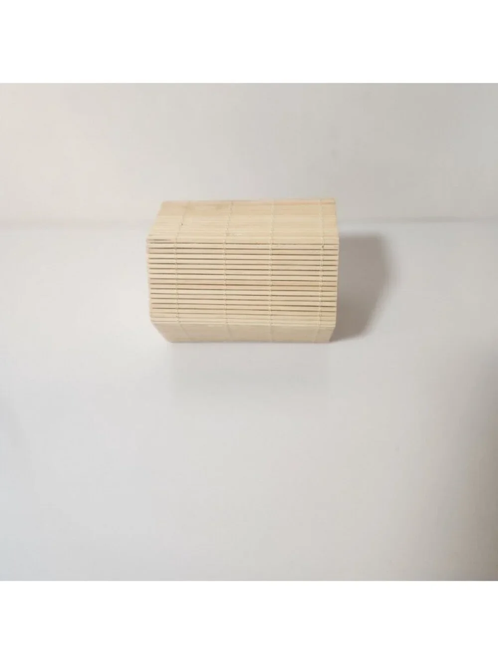 Natural Bamboo Slat Trinket Box Hexagon Small Jewelry Keepsake Case Boho Decor
